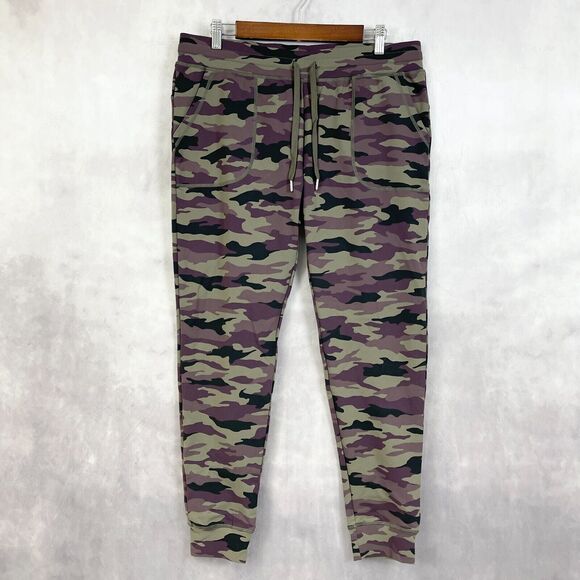 Zyia Womens Unwind Jogger Pants Size XLarge Purple Camo Active Pull On Workout